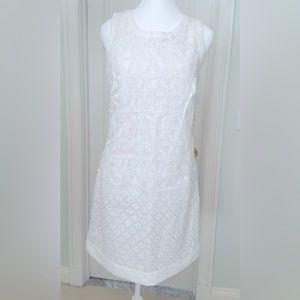 NWT Perfect Summer White Dress Laundry Shelli Segal Sleeveless 4!